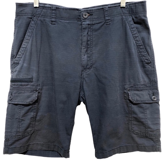 WEARFIRST Cargo Shorts Navy Blue Size 38 Flat Front Pockets Cotton Stretch - Picture 1 of 16